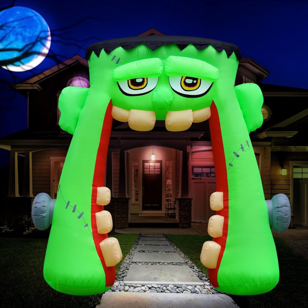 Holidayana Halloween Inflatables Large 10 ft Monster Mouth Archway - Inflatable Outdoor Halloween Decorations Blow Up Halloween Arch for Yard, Lawn  Garden Internal Lights  Built-in Fan