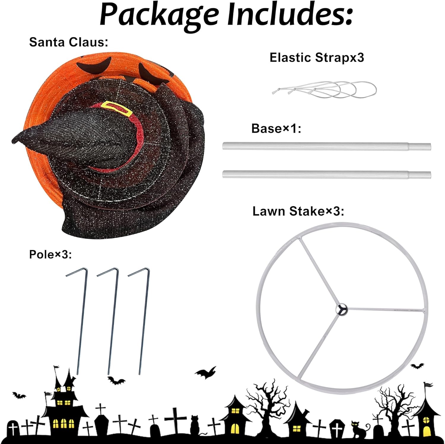 Lulu Home 3.5FT Light Up Halloween Decoration, 60 LED Collapsible Stacked Pumpkins with Vampire Cloak, Plug-in Pre-lit Jack-O-Lantern Front Door Porch Indoor Outdoor Decoration