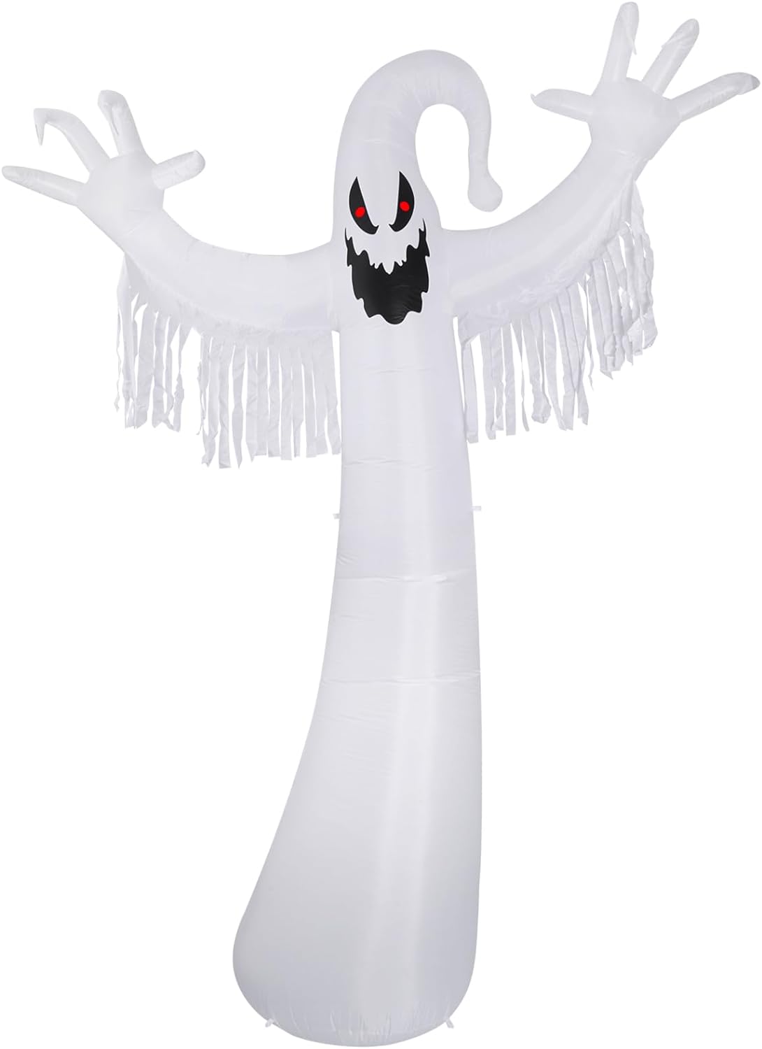 Sizonjoy 12 FT Halloween Decoration Inflatable Ghost, Blow Up Animated Red Eyes Ghost with Build-in LEDs, Outdoor Scary Inflatable Decoration for Front Yard, Porch, Lawm or Halloween Party