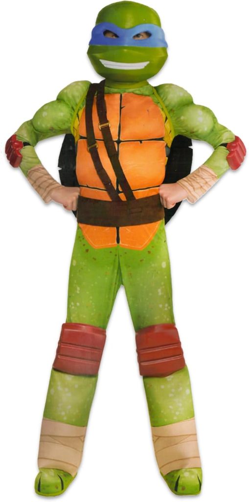 Teenage Mutant Ninja Turtles Costumes for Boys - TMNT Halloween Costume for Kids with Muscle Bodysuit, Mask, Shell, More