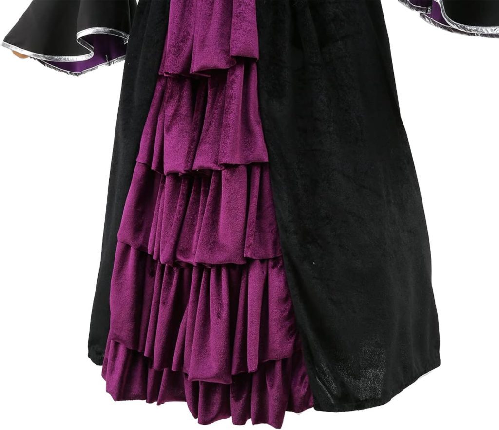 yolsun Purple Witch Costume for Girls Bubble Sleeve halloween Witch Dress for Kids