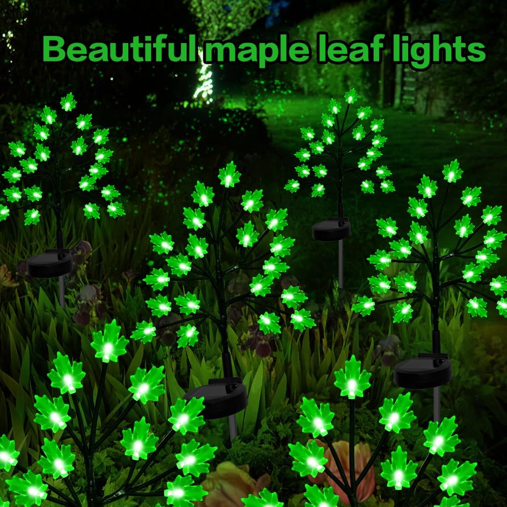Homeleo Set Of 6 Solar Christmas Tree For Outdoor Decorations, 120 LED Small Prelit Christmas