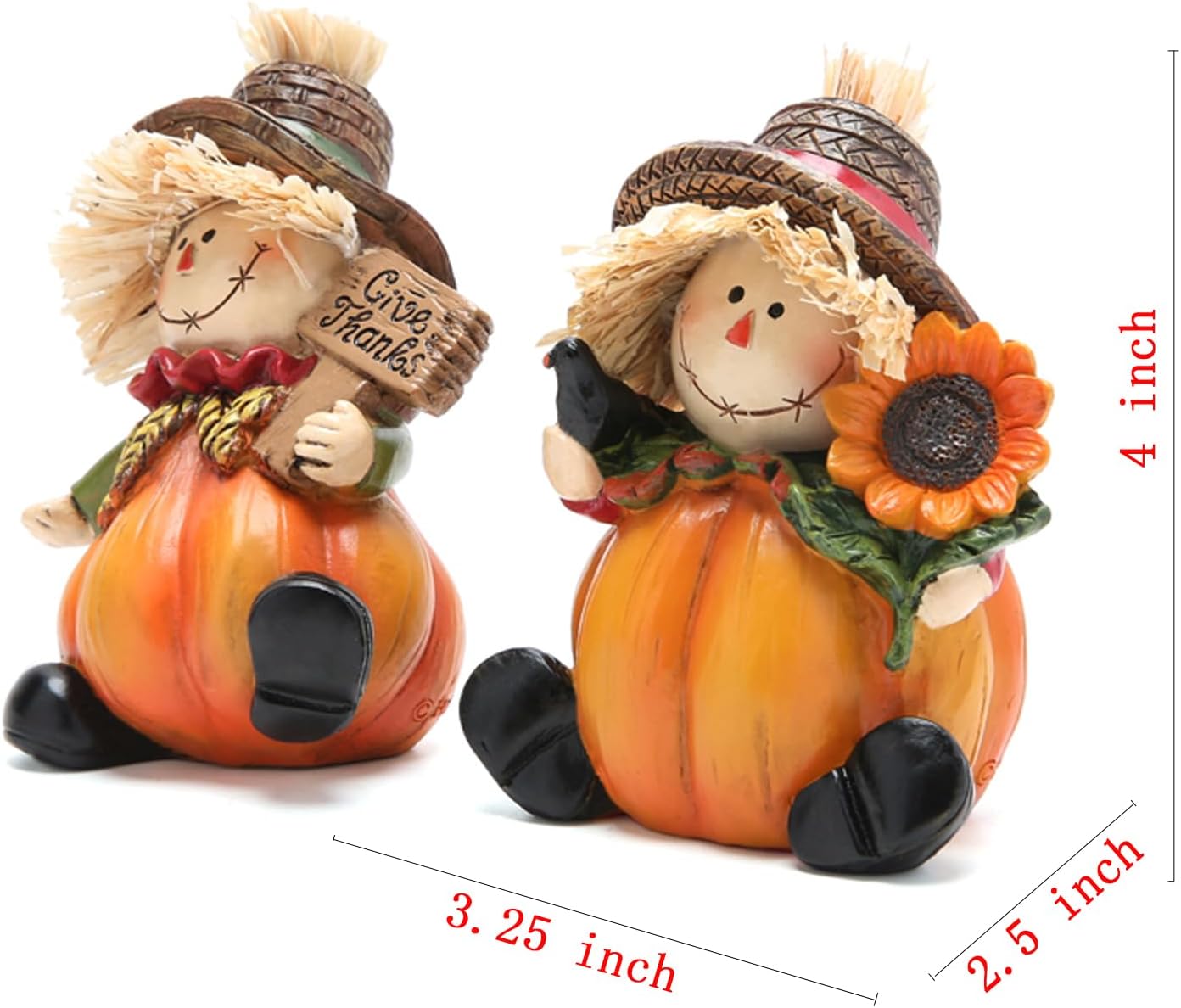 Hodao 5.25 Fall Thanksgiving Scarecrow Decorations Scarecrow Fall Harvest Scarecrow Tabletop Decor Figurines for Autumn Fall Thanksgiving Party Home Scarecrow Decor - Thanksgiving Autumn Gifts