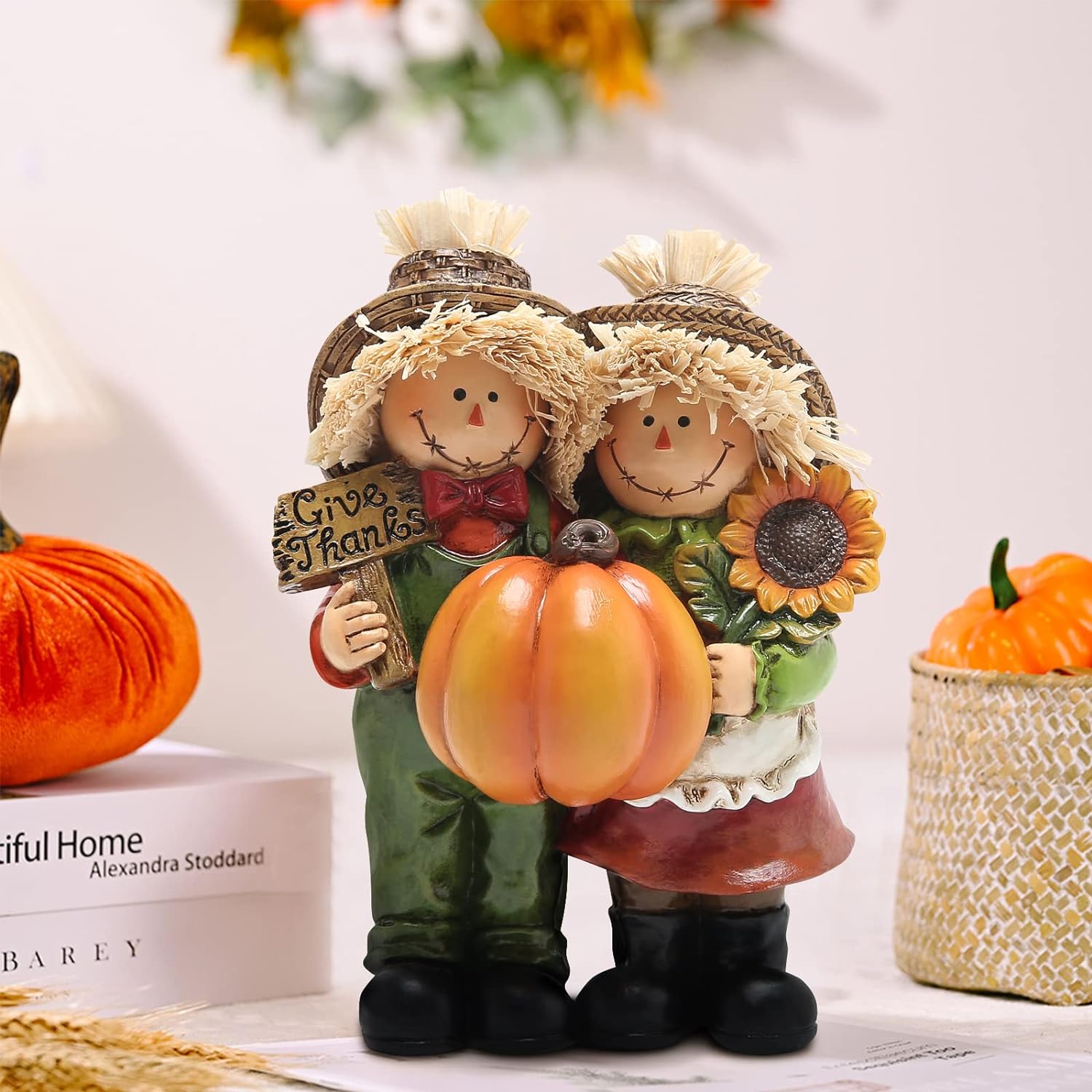 Hodao 5.25 Fall Thanksgiving Scarecrow Decorations Scarecrow Fall Harvest Scarecrow Tabletop Decor Figurines for Autumn Fall Thanksgiving Party Home Scarecrow Decor - Thanksgiving Autumn Gifts