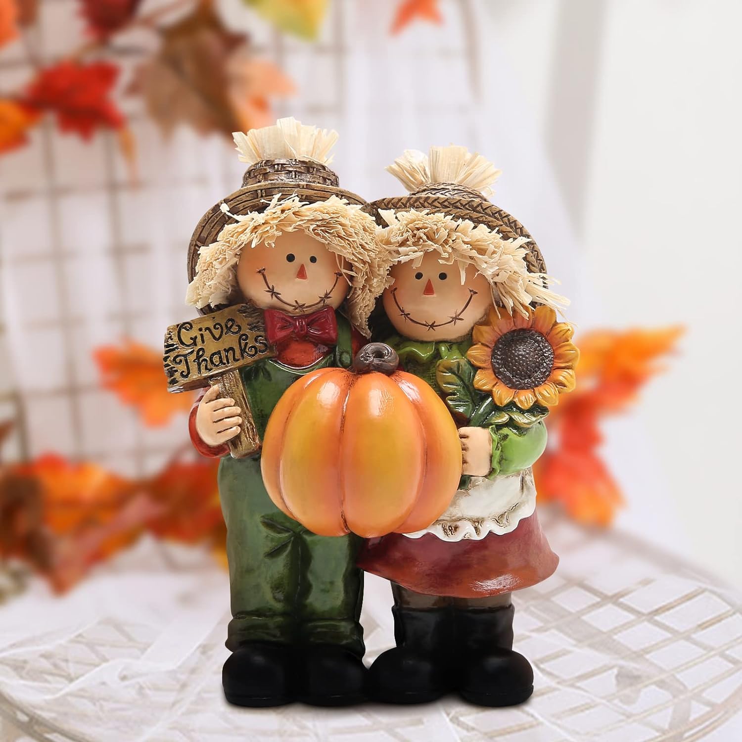 Hodao 5.25 Fall Thanksgiving Scarecrow Decorations Scarecrow Fall Harvest Scarecrow Tabletop Decor Figurines for Autumn Fall Thanksgiving Party Home Scarecrow Decor - Thanksgiving Autumn Gifts