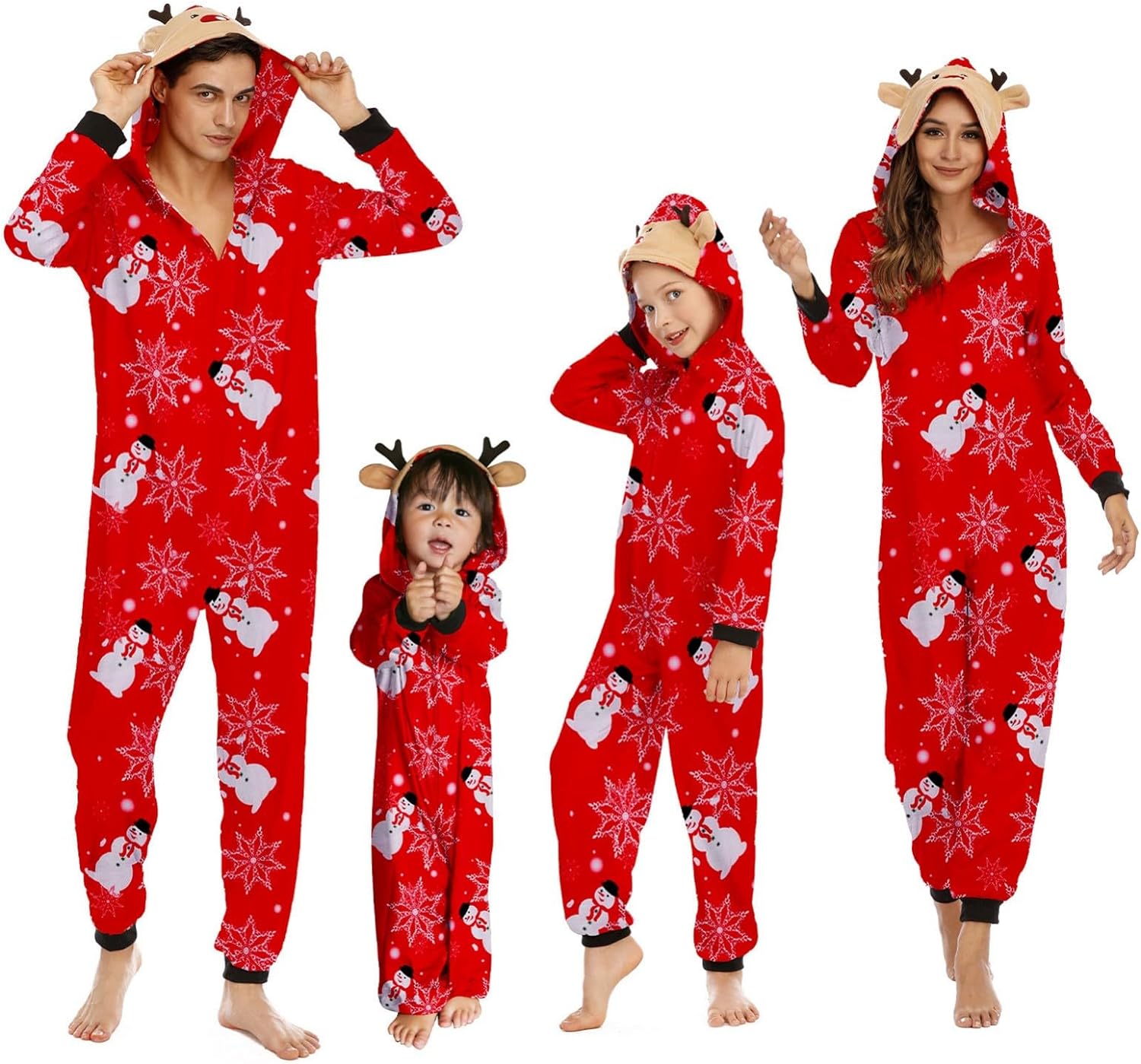 Adisputent Christmas Pajamas for Family Matching Cute Long Sleeve Couples Soft Sleepwear One Piece Funny Christmas Pjs Sets