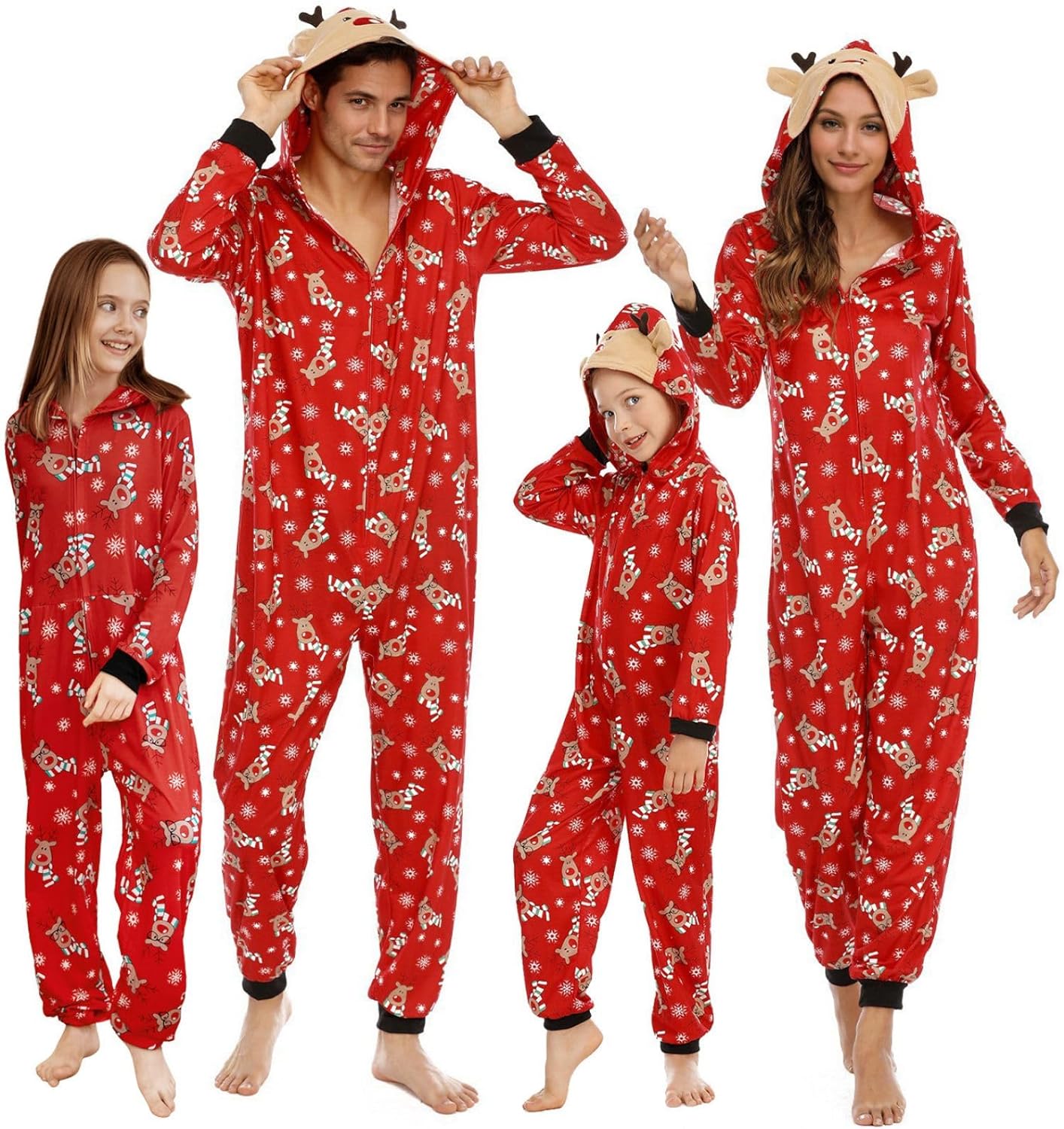 Adisputent Christmas Pajamas for Family Matching Cute Long Sleeve Couples Soft Sleepwear One Piece Funny Christmas Pjs Sets