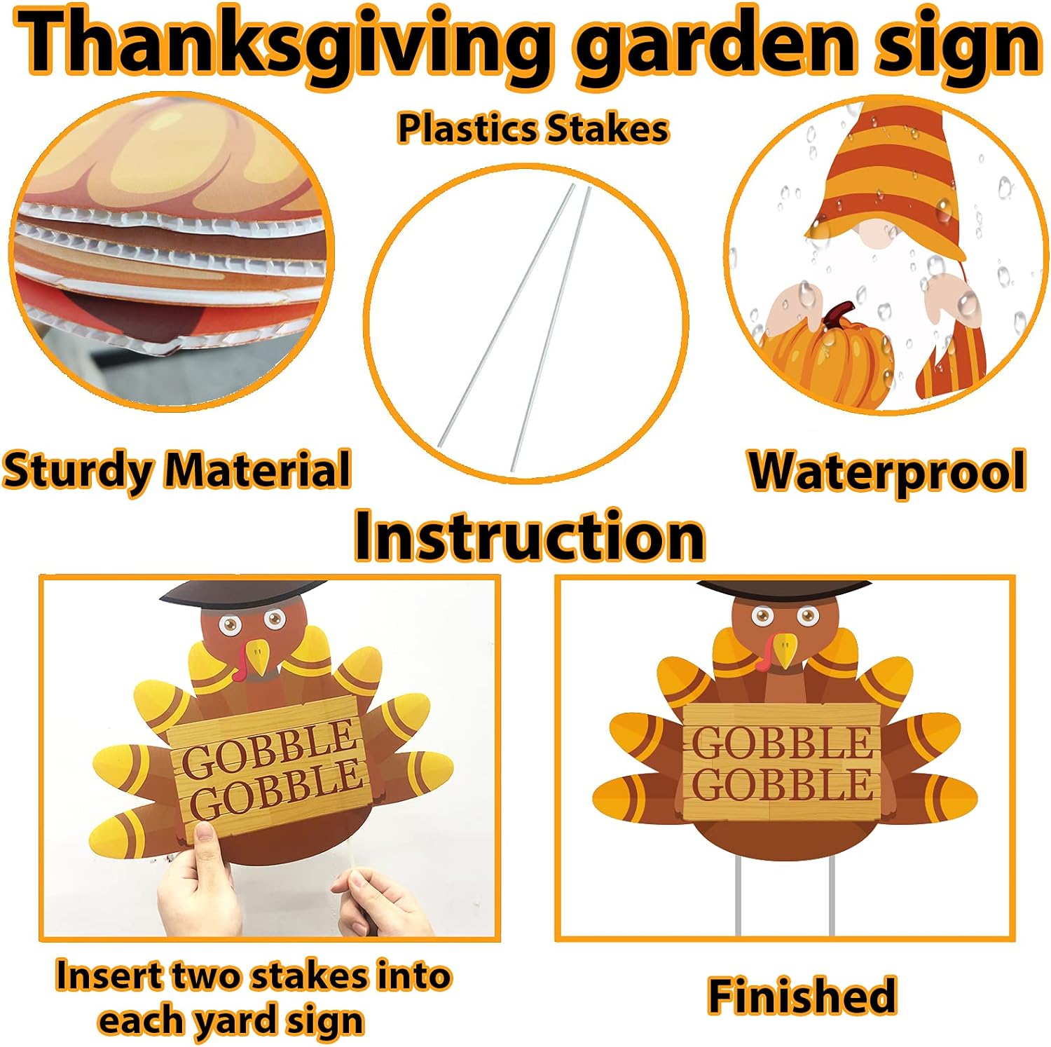 Amazon.com : Thanksgiving Yard Signs Stakes Outdoor Decorations - 6PCS Fall Lawn Decorations Signs - Maple, Squirrel, Turkey, Gnome, Pumpkin Corrugated Yard Decorations for Fall Thanksgiving Decorations Outside : Patio, Lawn  Garden