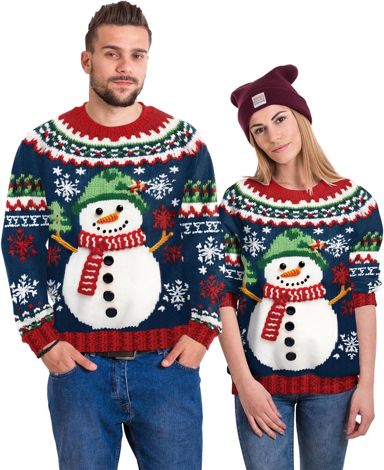 Colorful House Unisexs Ugly Christmas Jumper Sweater Printed Pullover, 3D Digital Print Sweatshirt