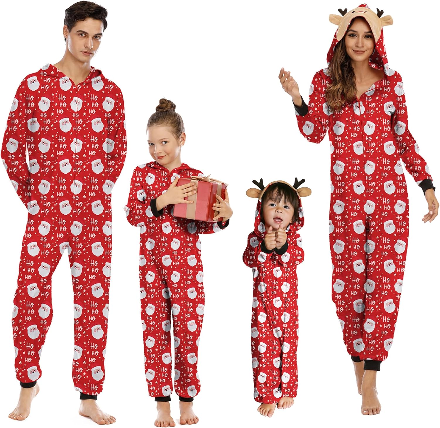Cysincos Family Matching Christmas Pajamas Set Xmas PJS Set Soft Long Sleeve Holiday Sleepwear Outfits for Women Men Couples