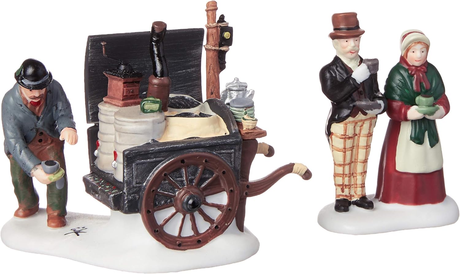 Department 56 Dickens Village The Coffee Stall Building and Accessory Figurine (Set of 2) , 2.5 Inch