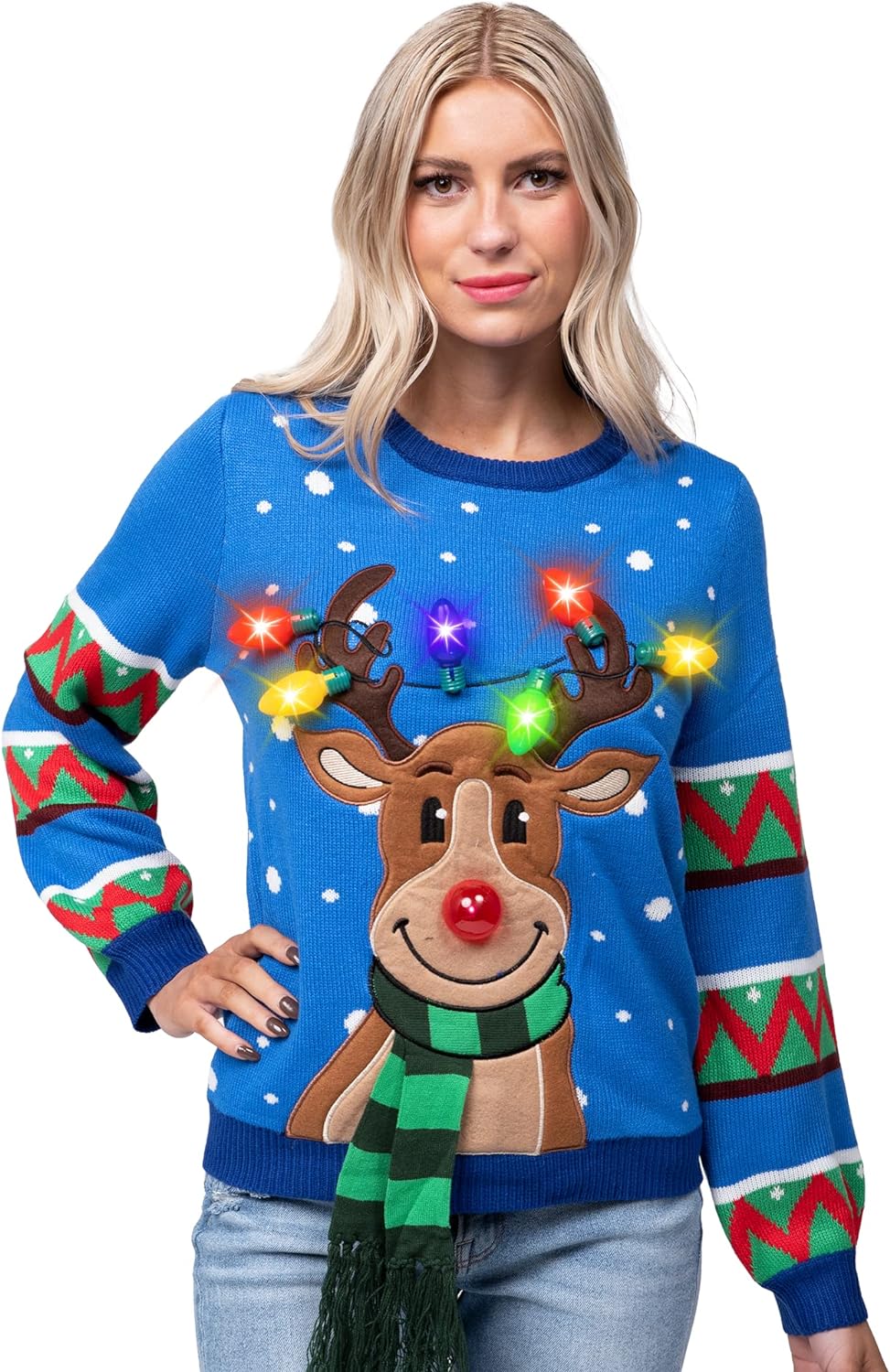 JOYIN Ugly Christmas Sweaters for Women 2023, Light Up Christmas Sweater, LED Reindeer Ugly Christmas Sweater