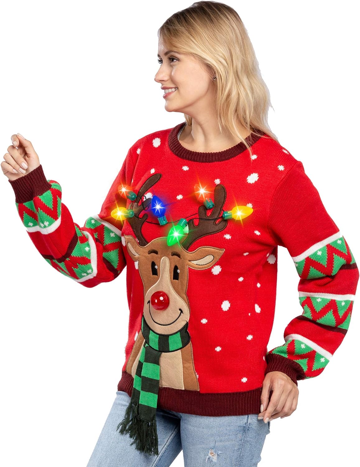 JOYIN Ugly Christmas Sweaters for Women 2023, Light Up Christmas Sweater, LED Reindeer Ugly Christmas Sweater