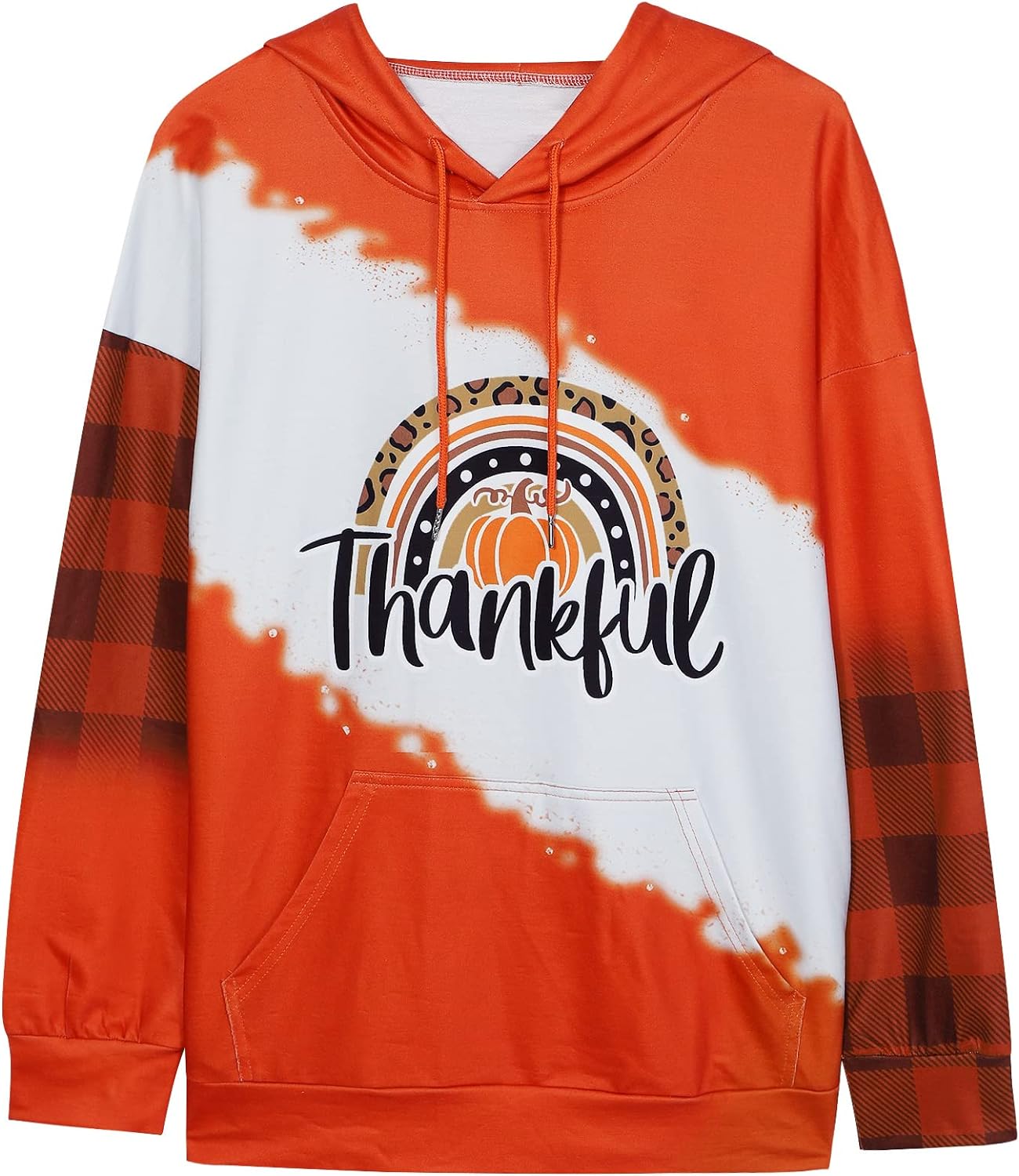 KIMSOONG Thanksgiving Shirt Sweatshirt Women Rainbow Graphic Shirt Funny Pumpkin Sweatshirt Fall Pullover Tops Blouse