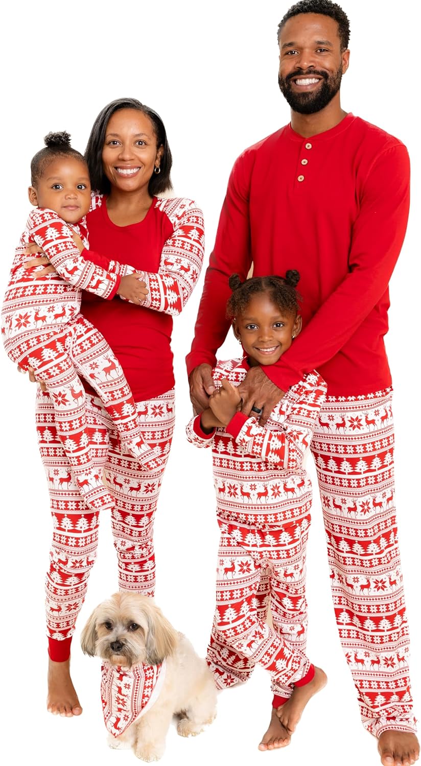 Owlivia Christmas Pajamas For Family, Organic Cotton Holiday Pajamas Matching Sets