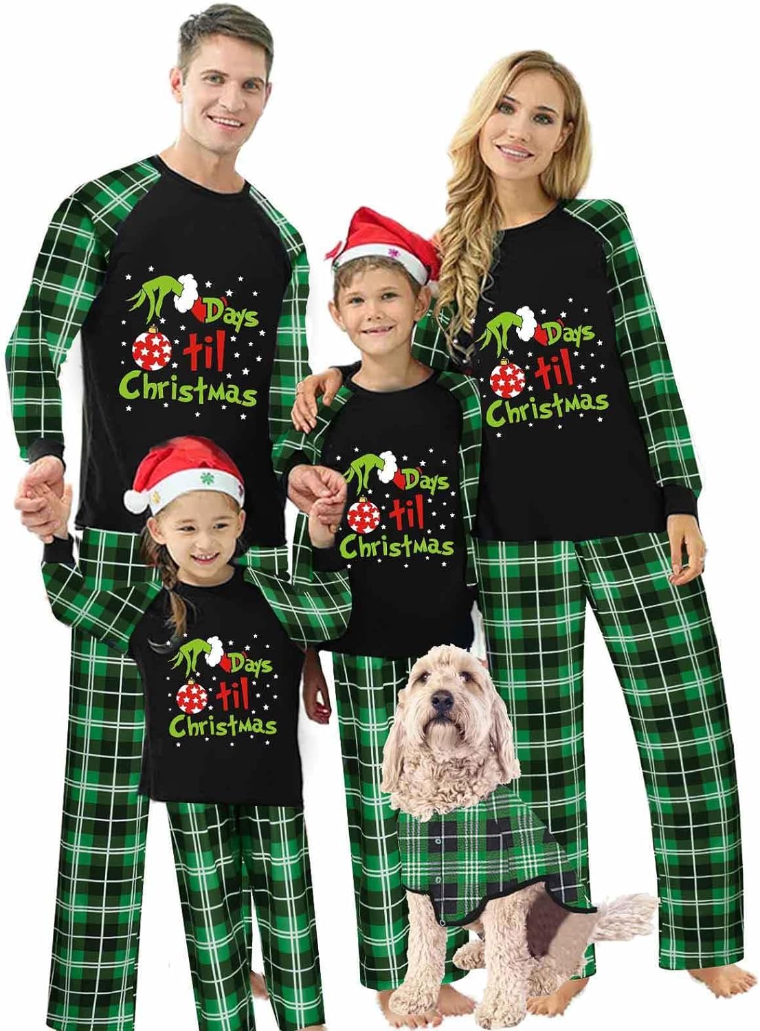 VSLLWQ Family Christmas Pjs Matching Sets 2023 Christmas Pajamas for Family Christmas Elf Pjs Holiday Xmas Jammies Set