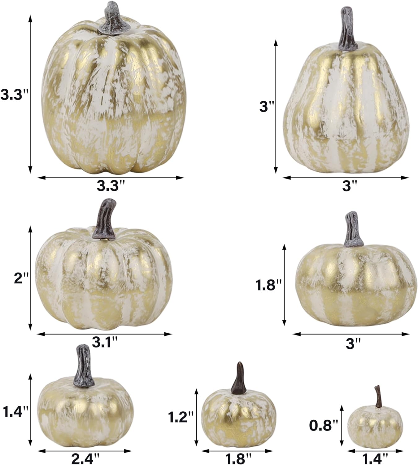 winemana Thanksgiving Artificial Pumpkins Fall Decorations for Home, 50Pcs Decor- 30 Leaves, 10 Acorns, 2 Pinecones, 8 Fake Pumpkins, Harvest Farmhouse Table Tiered Tray Set