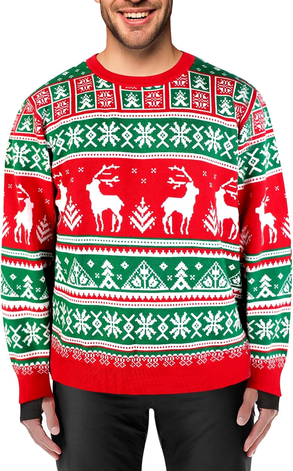 XiaoMoSha Unisex Ugly Sweater Christmas Women Men Holiday Knit Pullover Matching Ugly Christmas Sweater for Men Women Kids