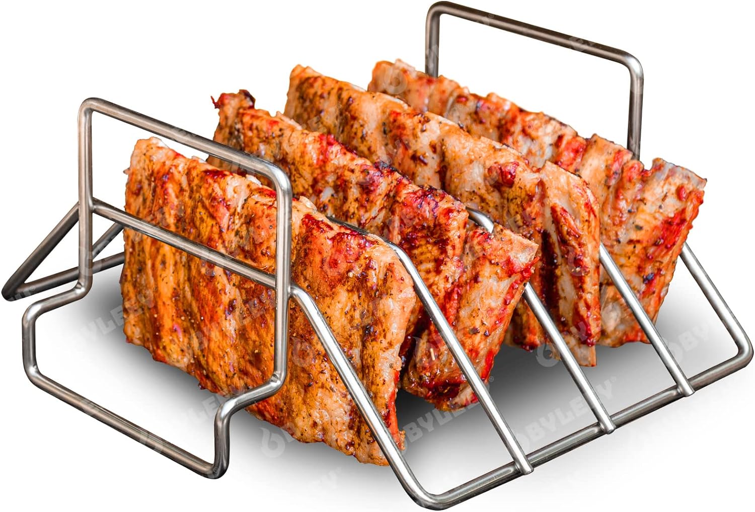 Replacement Rib and Roasting Rack for Big Green Egg, Turkey Roaster Rack - Stainless Steel Rib Racks for Grilling and Smoking, Holds Up to 4 Racks of Ribs, BBQ, Smoker, Kamado Grill Accessories, Small