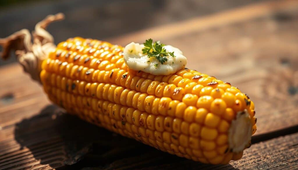 corn on the cob with herb butter