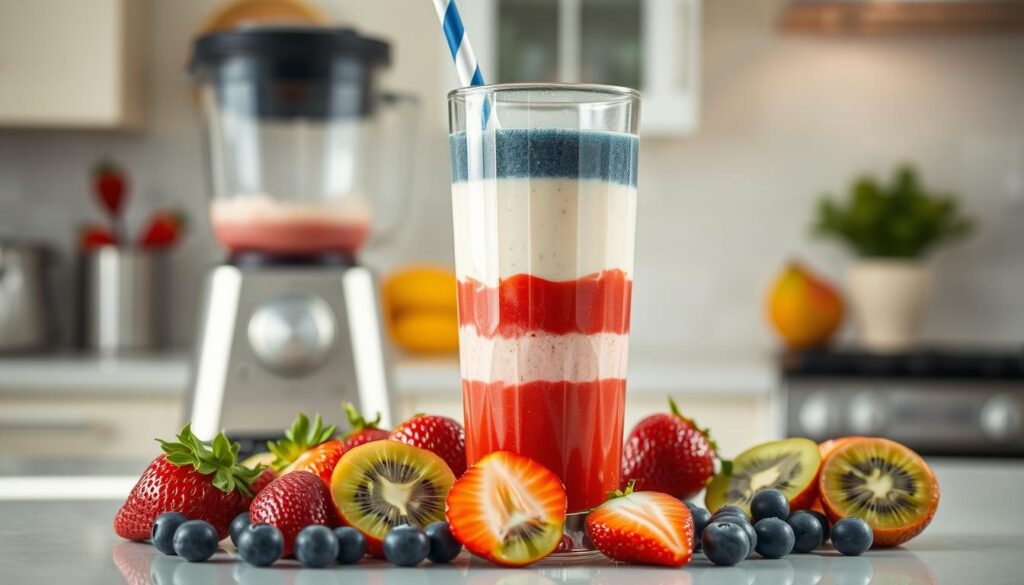 4th of July fruit smoothie