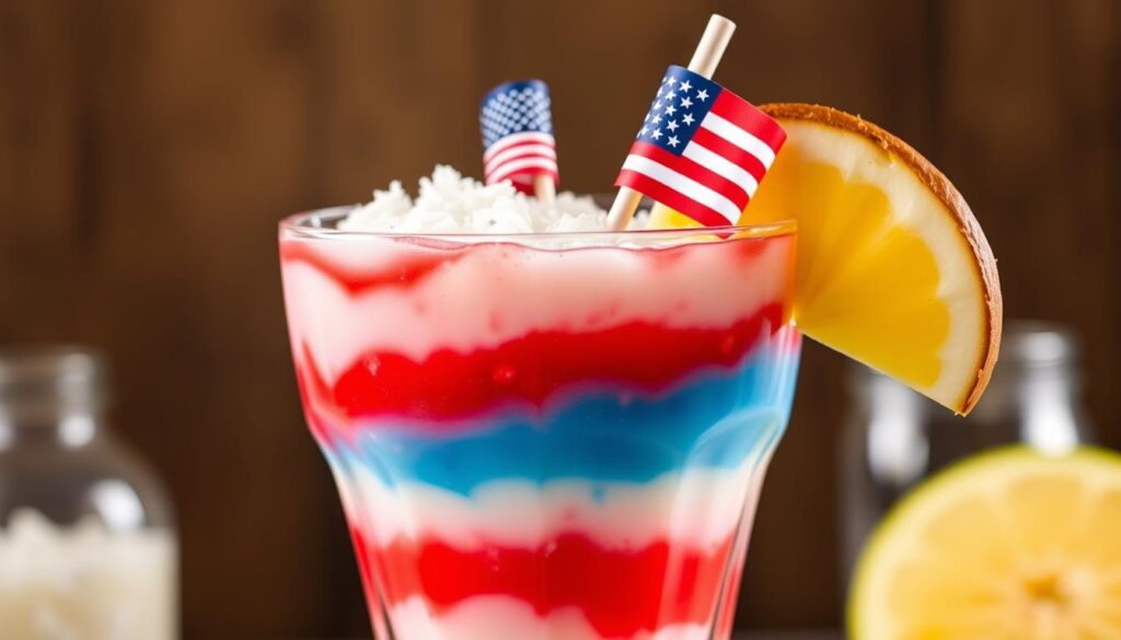 Layered Patriotic Piña Colada
