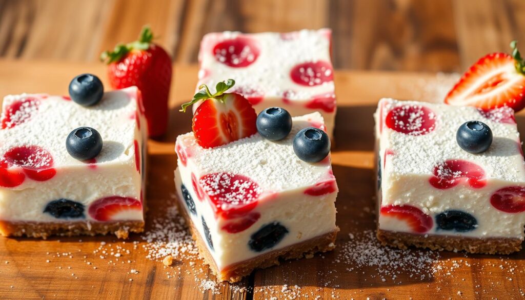 Red, White, and Blue Cheesecake Bars