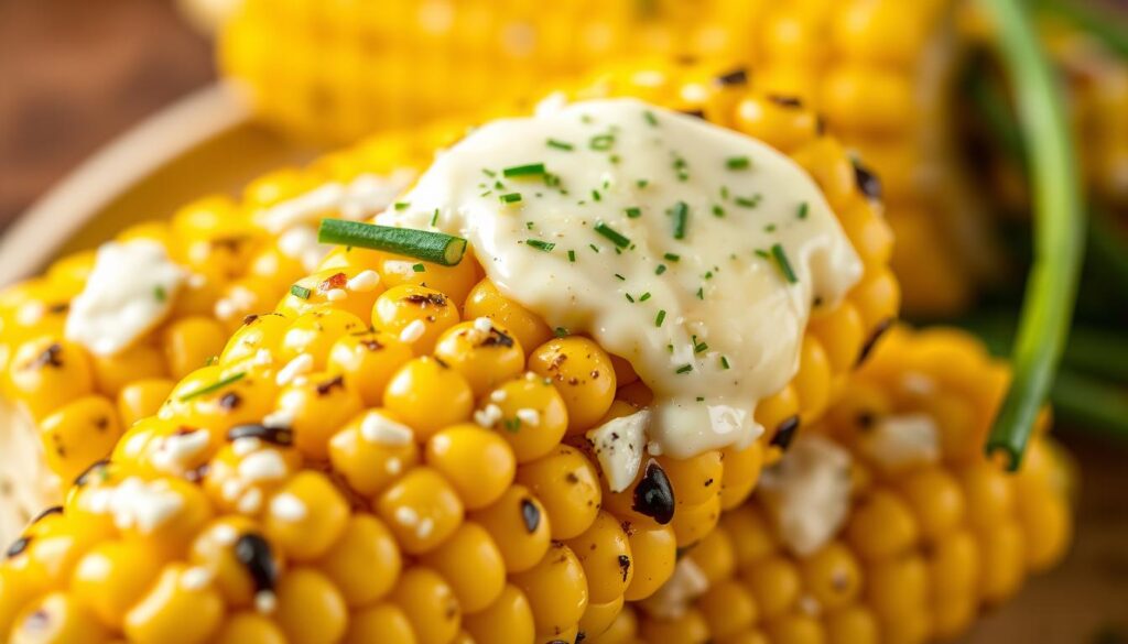 grilled corn on the cob with garlic chive butter