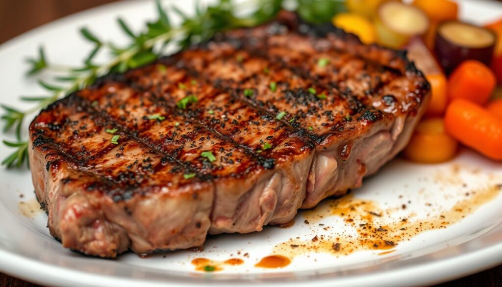 grilled t-bone steak with homemade rub