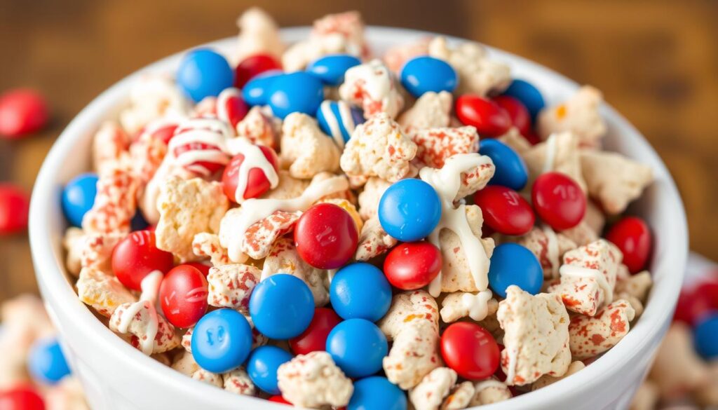 patriotic white chocolate chex mix recipe